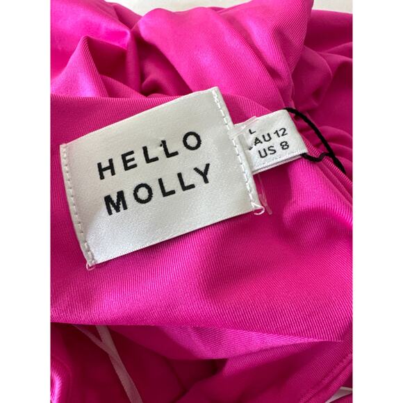 HELLO MOLLY Changed My Mind Dress Hot pink Size Large US 8/ AU12 NWT - Picture 6 of 9